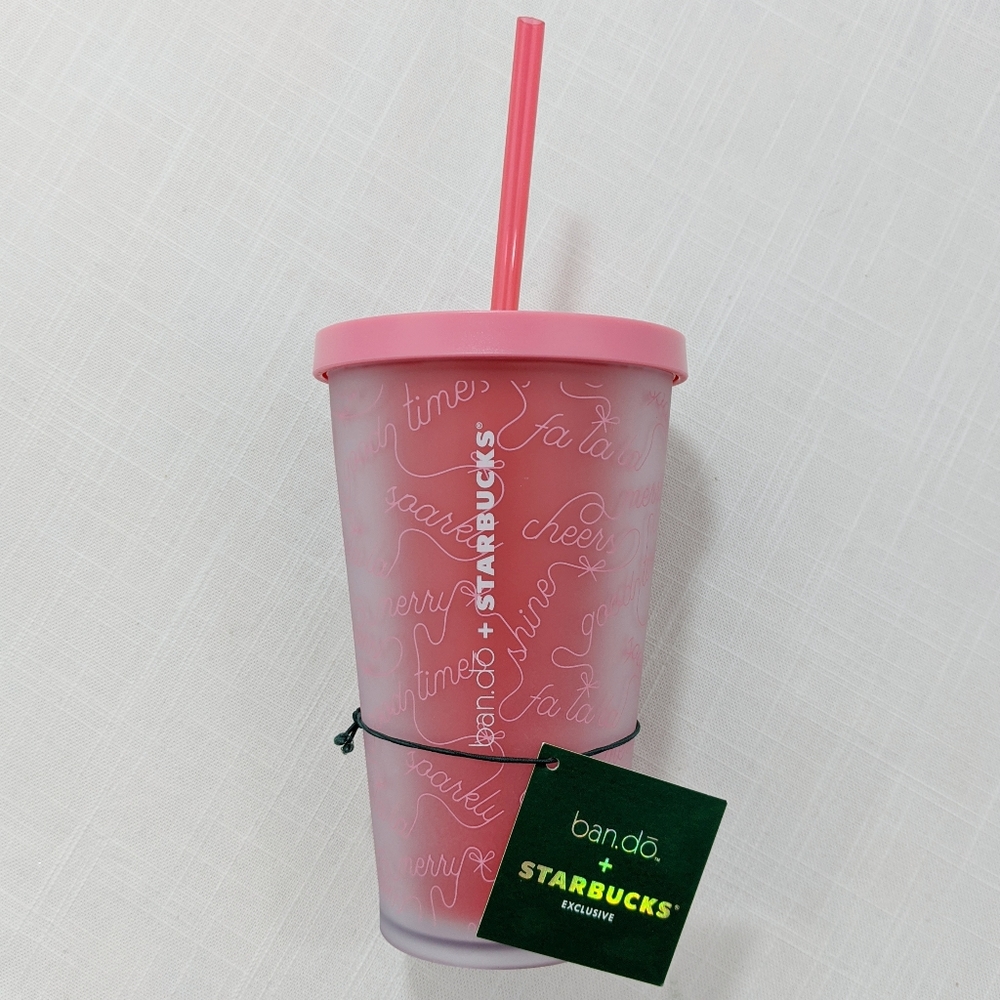 Starbucks x Bando NEW Pink Travel Cold Cup Holiday